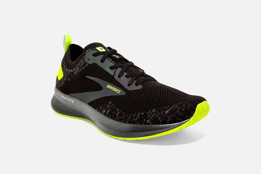 Brooks Levitate 4 Road Running Shoes Womens - Black/Green - AVPDL-7382